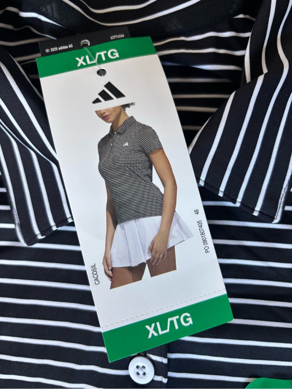 adidas Black and White Striped Skater Shirt
